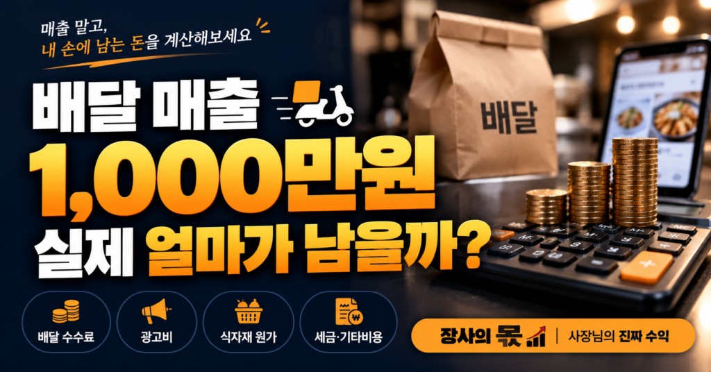 배달 매출 1,000만원 실제 얼마가 남을까 - 배달 장사 수익 계산